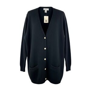 VTG Casual Corner Lambswool Angora Rabbit Hair Cardigan Sweater 90s classic sz L